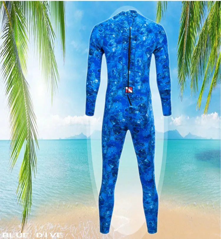 Мужской Камуфляжный неопреновый гидрокостюм на молнии купальник Комбинезоны