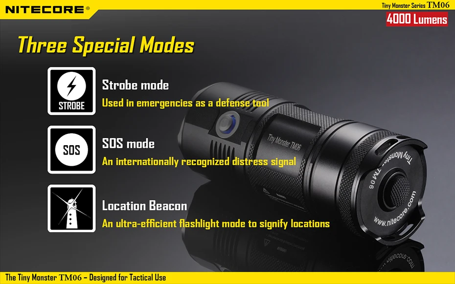 NITECORE TM06 МОЩНЫЙ СВЕТИЛЬНИК большой дальности открытый перезаряжаемый водонепроницаемый светильник с высокой мощностью светильник с литиевой батареей