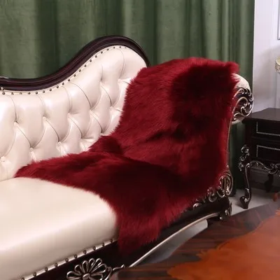 wine red Manta de pelo para cadeira одеяло для волос на стул, имитация шерстяного ковра, подушка для дивана, белое длинное одеяло, Подушка для стула, ковер - Цвет: wine red