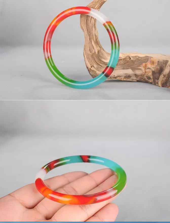 fine jewelry 58-60mm Xinjiang quartzite jade colorful round bracelet | Украшения и аксессуары