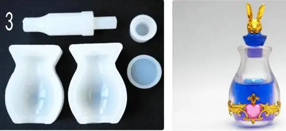 3 DIY 3D флакон духов Силиконовые формы ручной работы Мини жидкости украшения для бутылок смолы плесень Декор подарки аксессуары - Цвет: 3