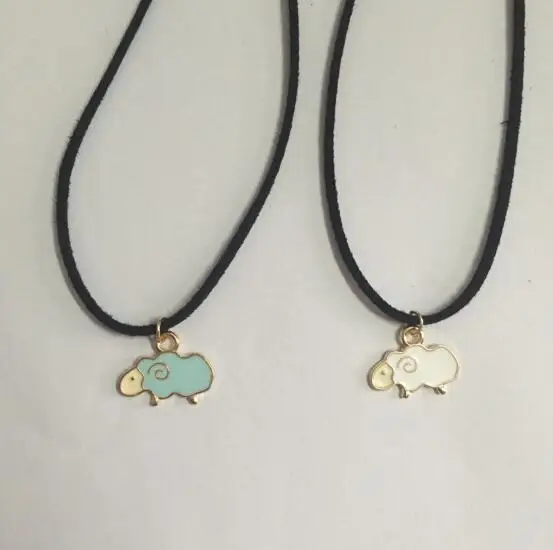 Женские бархатные ожерелья na236 в стиле панк из черной кожи белые и синие овечьей