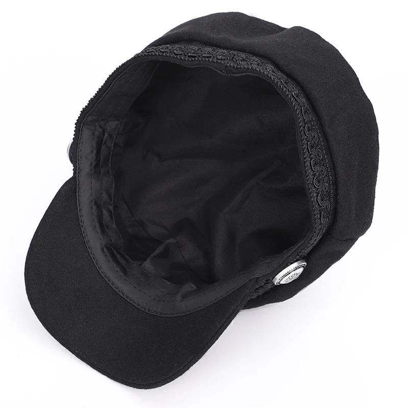 Hot Fashion Solid Color Military Hats Newsboy Hat Autumn Winter Man Woman Captain Caps Vintage Trucker Wool Casual Flat Cap Bone |