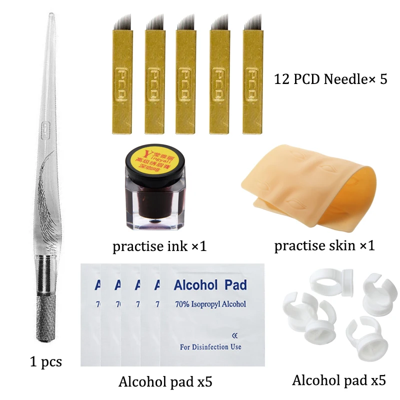 

Microblading Eyebrow Tattoo Practice Kit Tattoo Pen Tattoo Needles Practice Skin Practice Ink Permanent Makeup Tattoo Supplies