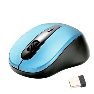 Беспроводная оптическая игровая мышь 3D Mini, 2,4 ГГц, 1200 DPI, Bluetooth для компьютера, 10 метров, пластиковая Беспроводная мышь синего цвета