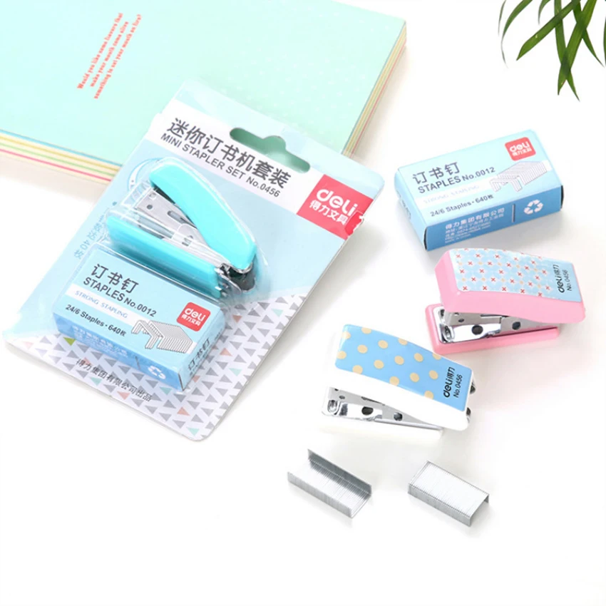 

1pc Fresh Style Geometric Patterns Stapler Set School Office Supply Student Prize Birthday Gift