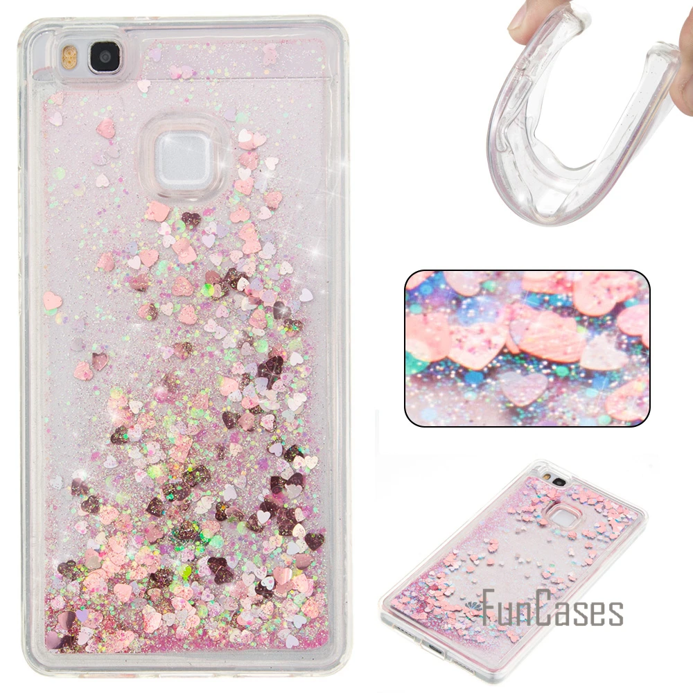 Струящаяся жидкость чехол для coque P9 Lite 5 2 "для fundas Huawei зыбучий песок чехол|liquid