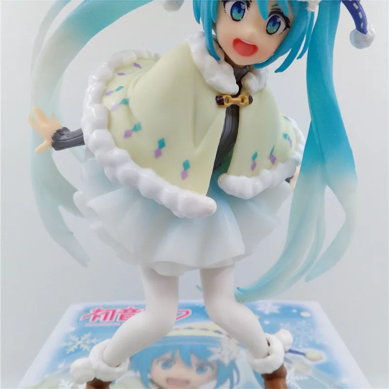 2017 Зима Hatsune Miku Снежная Мику ПВХ фигурка модель игрушки милые аниме куклы Brinquedos