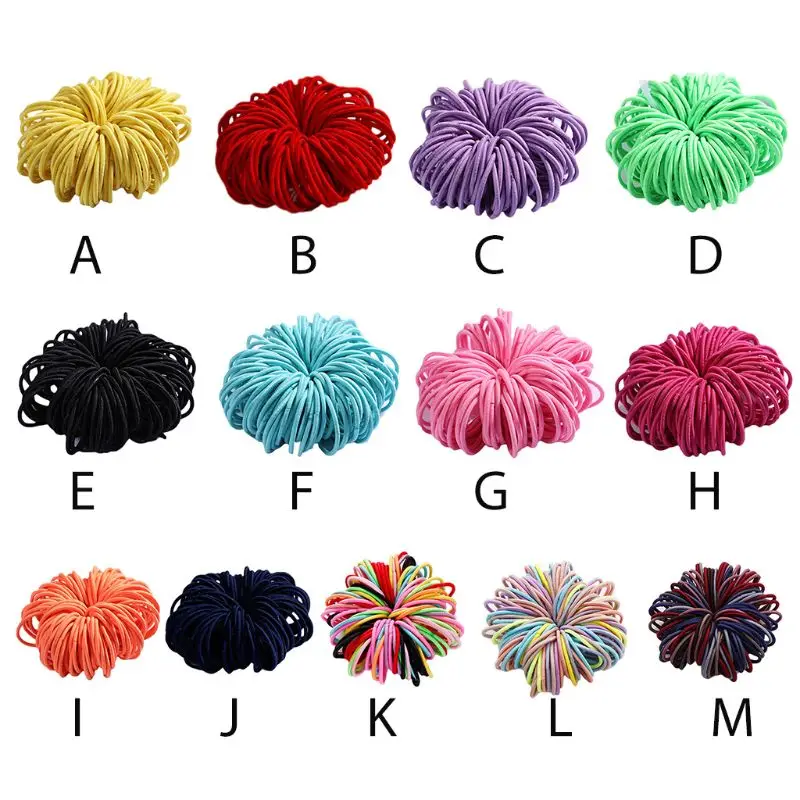 100 шт./упак. 3 см эластичные нейлоновые Галстуки для волос веревка маленьких