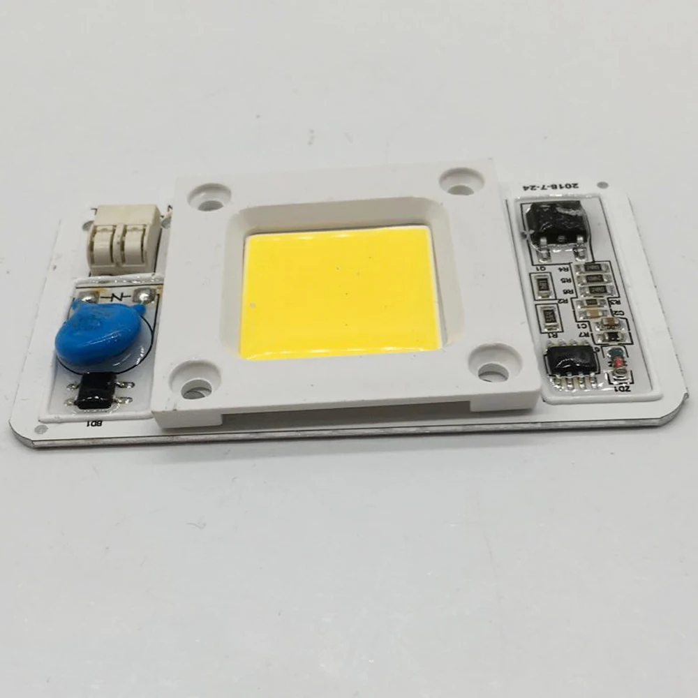 Диммируемый светодиодный чип COB 50 Вт AC110V 220 В вход Смарт IC драйвер подходит для DIY светодиодный прожектор