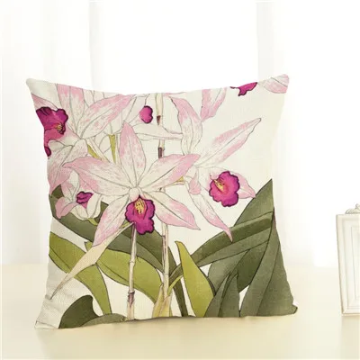 Цветы одна сторона печать Home Decor диван декоративная подушка для сиденья автомобиля подушка крышка чехол Capa Almofada размером 45*45 см - Цвет: 10