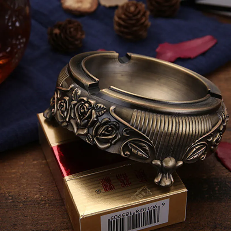 1 шт Высокое качество Резные цинковый сплав бытовой пепельница бытовых