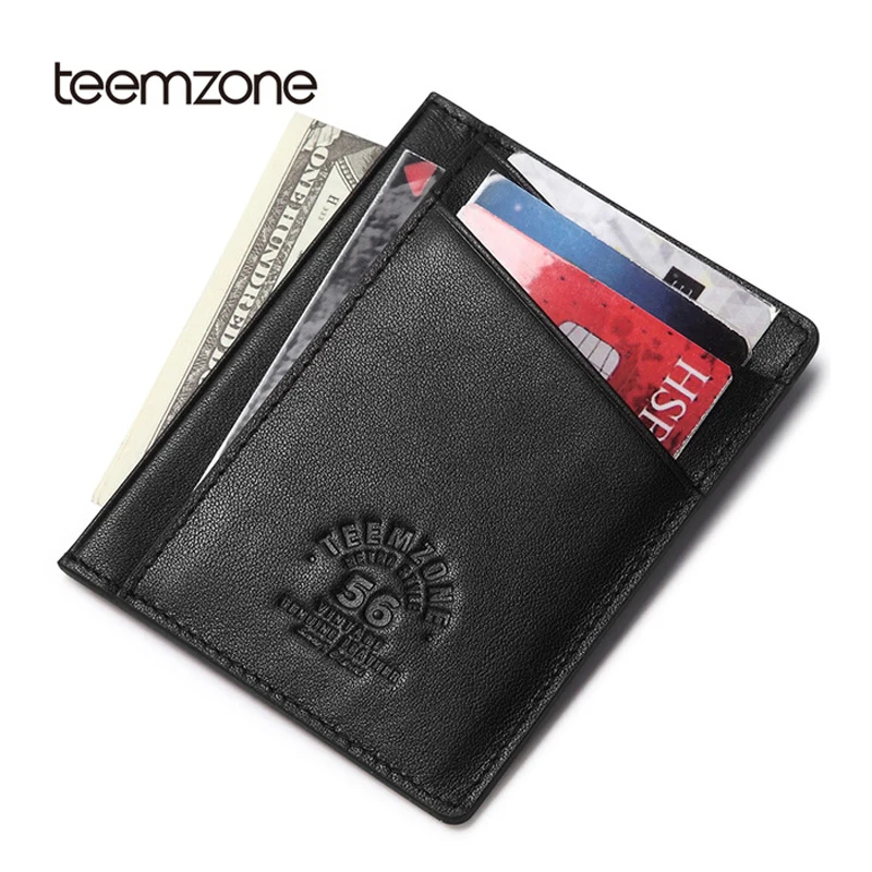 RFID blocking Genuine Leather Men Small Wallet Business Real Leather Anti-RFID Male credit card& ID holder With Coin Pocket