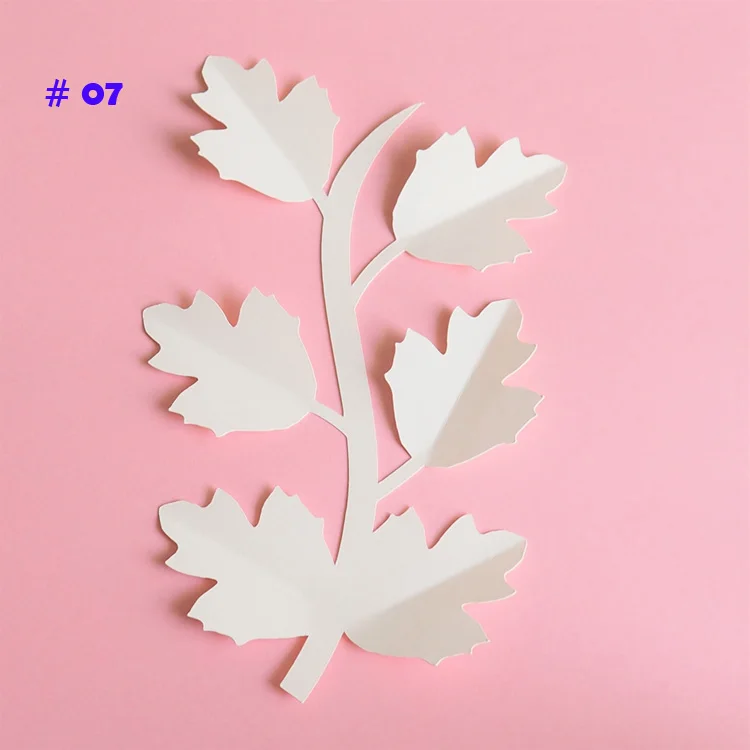 No 7 DIY Искусственные цветы Leave Fleurs Artificielles фон совпадающие листья гигантские бумажные листья Свадебная вечеринка Декор детский душ - Цвет: No 7
