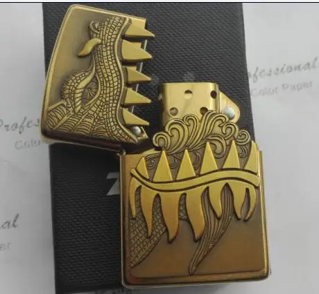 Золотой и серебряный металлический ветронепроницаемый керосиновый Зажигалка