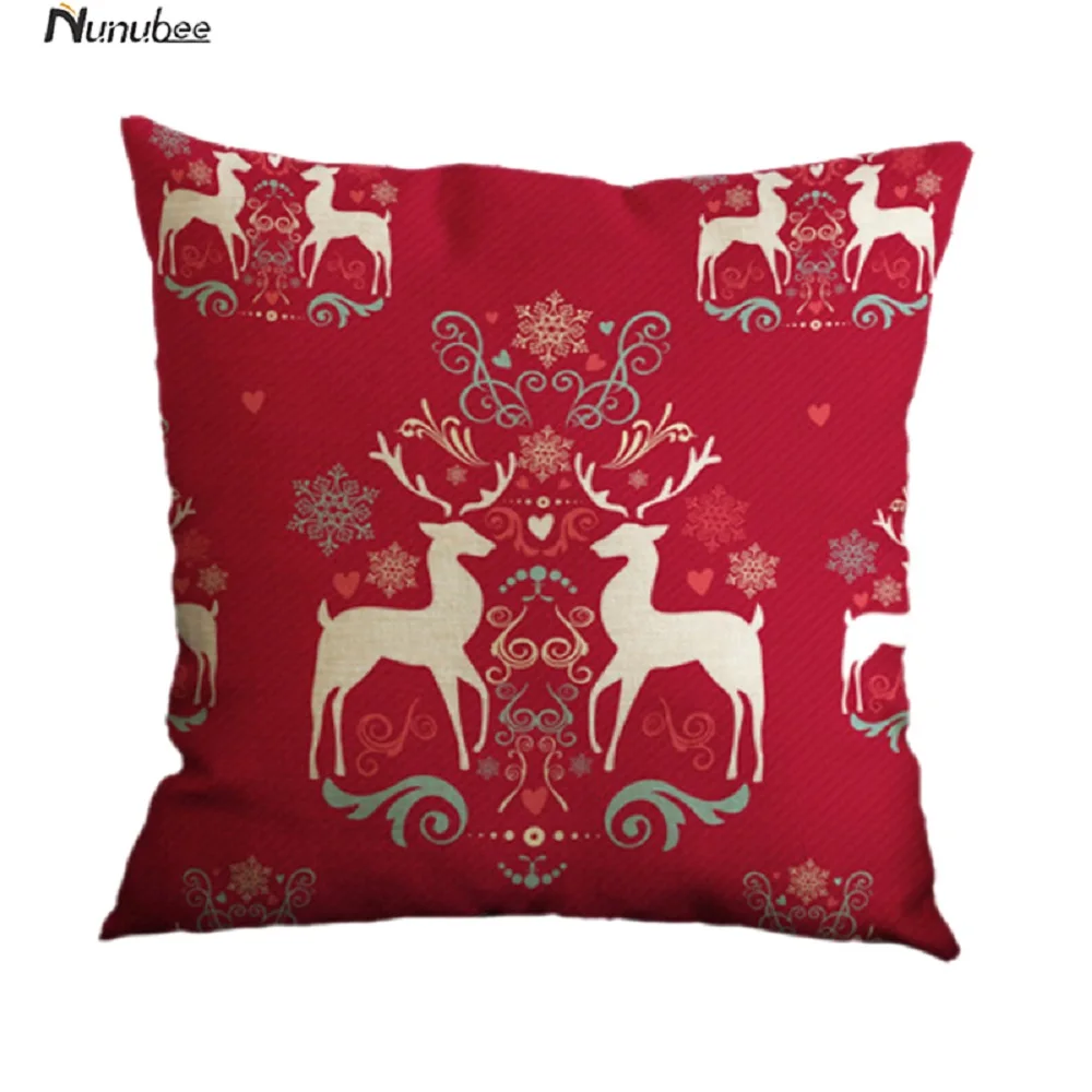 Nunubee Christmas Creative Elk Dance Cat Pattern Series Cafe Bar Family Theme Pillow Case 45*45CM | Дом и сад