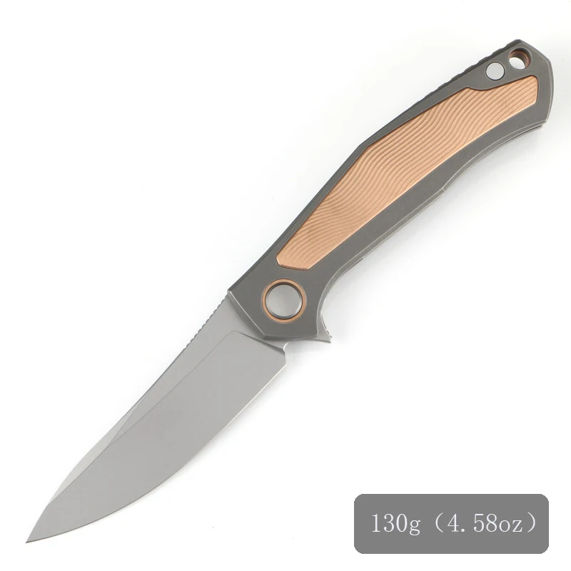 Copper inlay version Green thorn Poker cadds Ограниченная серия D2 лезвие TC4 титановая ручка для кемпинга на открытом воздухе для выживания с практичным карманом Нож EDC инструменты - Цвет: Copper inlay version