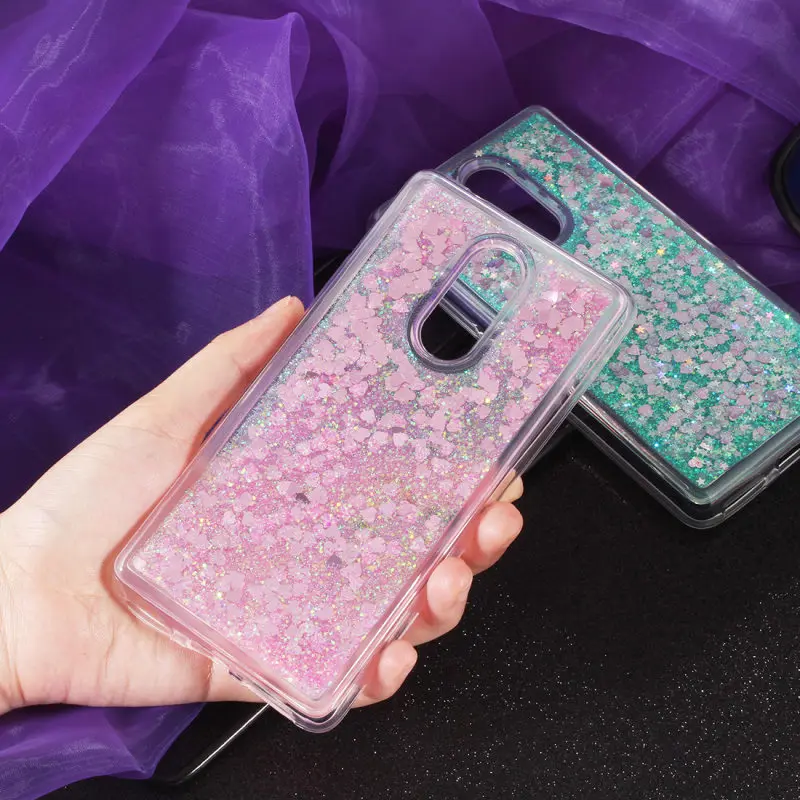 Чехол для телефона с жидкостью Lenovo K6 Note чехол Plus мягкий из ТПУ блестящим