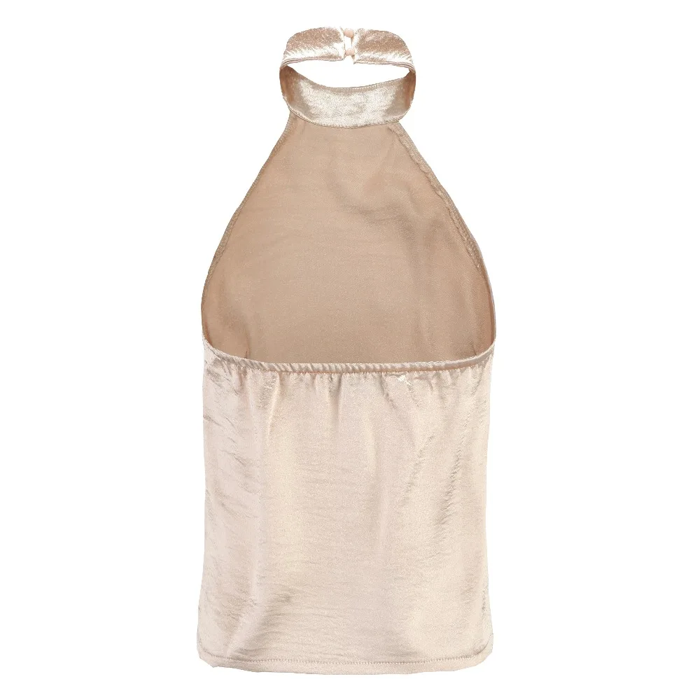 Наряжать женские летние пикантные элегантные шелковые спинки Майки Топы