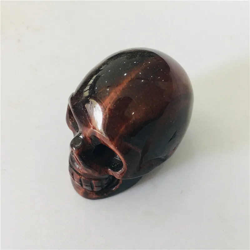Новинка! Натуральный кристалл красный тигровый глаз камень резной череп
