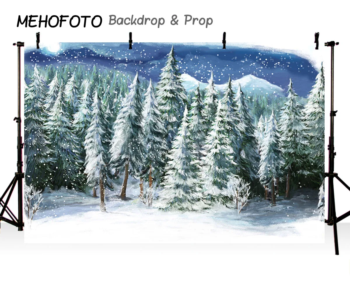 Рождественские фоны фотостудия зимний сезон снег лес Снежинка домашний декор