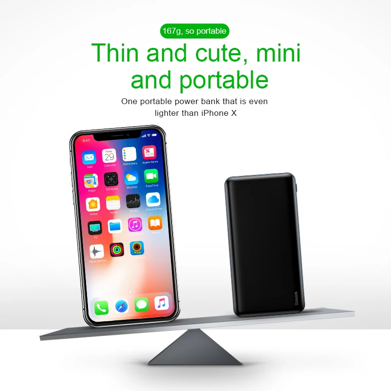 Baseus 10000 мАч Внешний аккумулятор для iPhone Xiaomi тонкий USB C PD Быстрая зарядка внешний аккумулятор портативное Внешнее зарядное устройство повербанк