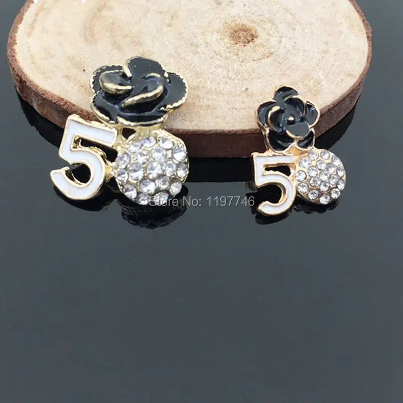 

Five Charms Enamel Rose Charms Number 5 Charms 10pcs Crystal Rhinestone Gold Buttons Embellishment Accessories Charms for women