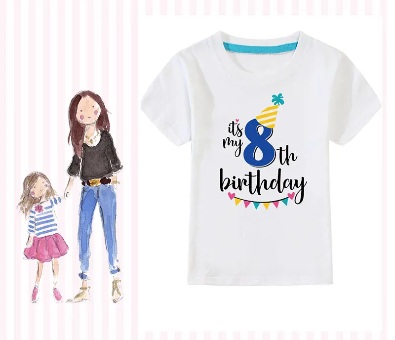 Boys Birthday Shirts 4 Years Summer Cotton T Shirt For Boys Kids Fashion Kids Clothes Cotton Children Clothes Kids White Shirt