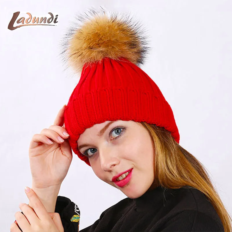 20 видов цветов вязаные шапки для женщин норковая шапка из лисьего меха помпоны