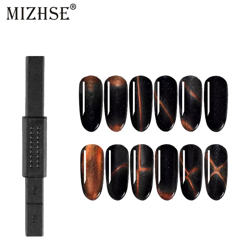 Мощный магнитный лак MIZHSE для ногтей 12 стилей эффект кошачьих глаз магнит УФ Гель