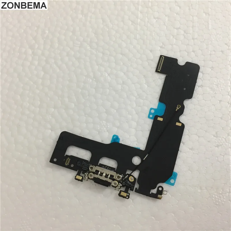 ZONBEMA 5pcs NEW Charger Charging Port Dock USB Connector Flex Cable For iPhone 7 Plus 4.7&quot 5.5&quot Headphone Audio Jack Ribbon |