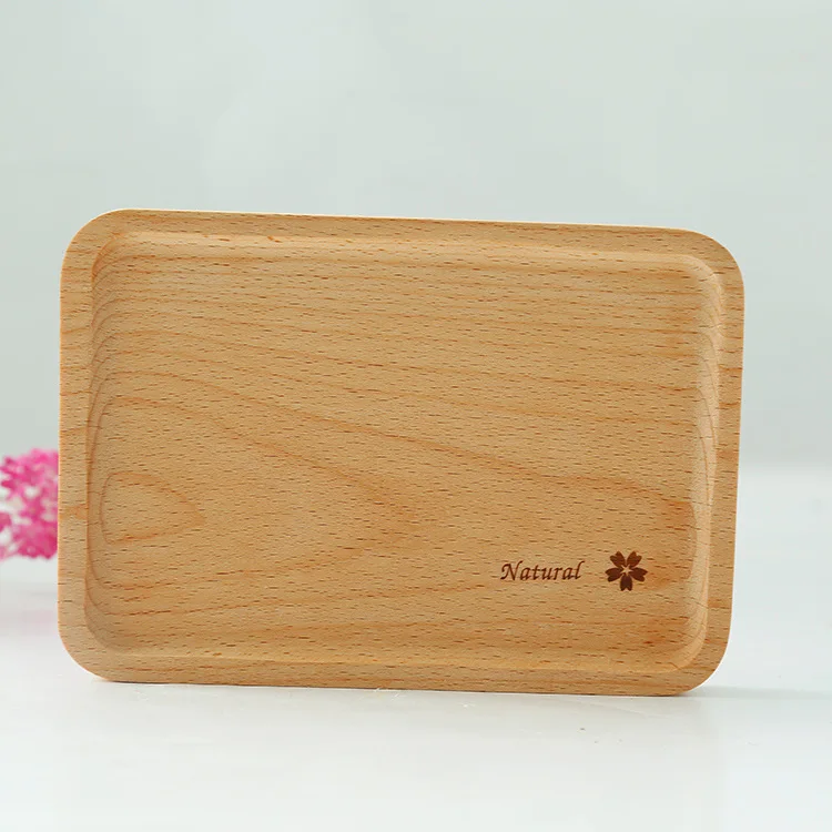 High Quality Chinese Solid Wood Tray Black Walnut Wood Environmental Protection Paint Restaurant Home Cake Plate Tea Plate Set - Цвет: 2