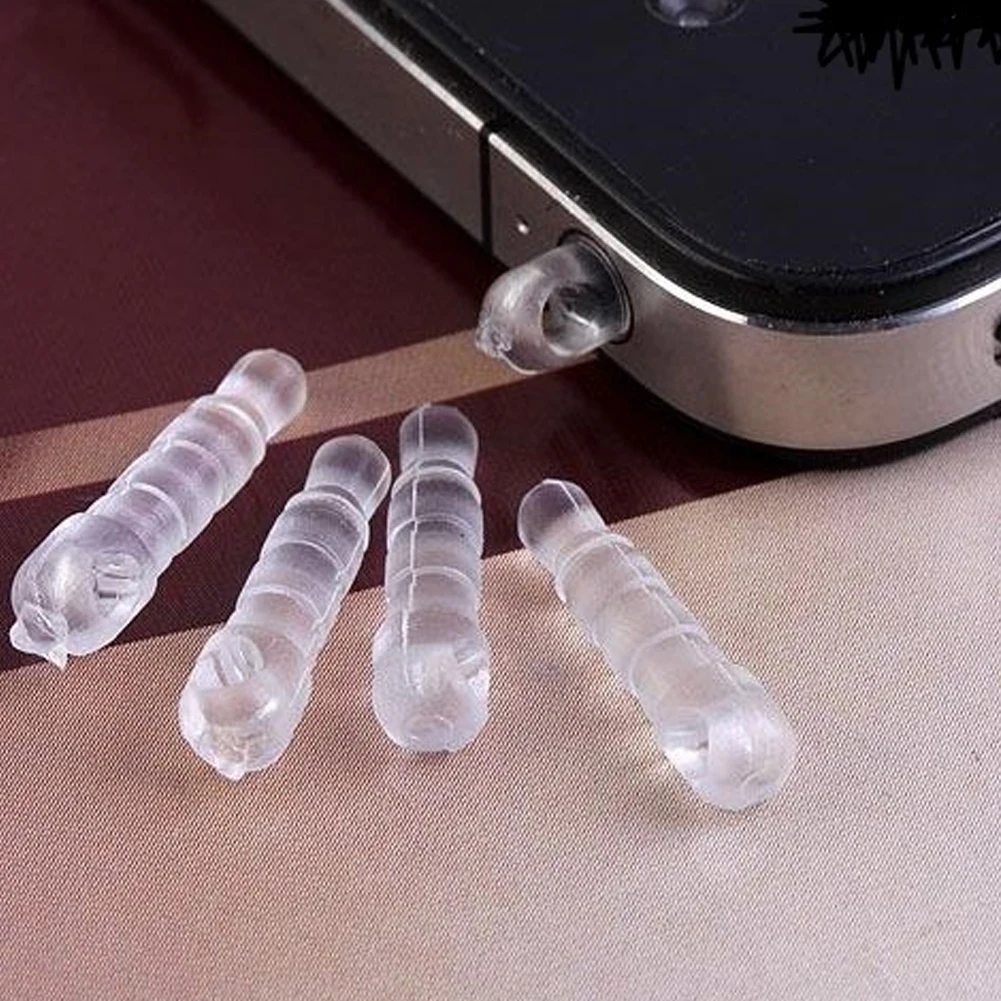 100Pcs 3.5mm Mobile Phone Earphone Jack PVC Transparent Dust-Proof Plug For iphone ios Android #20 | Мобильные телефоны и
