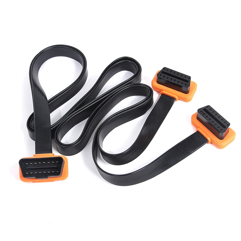 Новое поступление! 1 м OBD2 соединительный кабель к 2 с плоскими лапша линейный