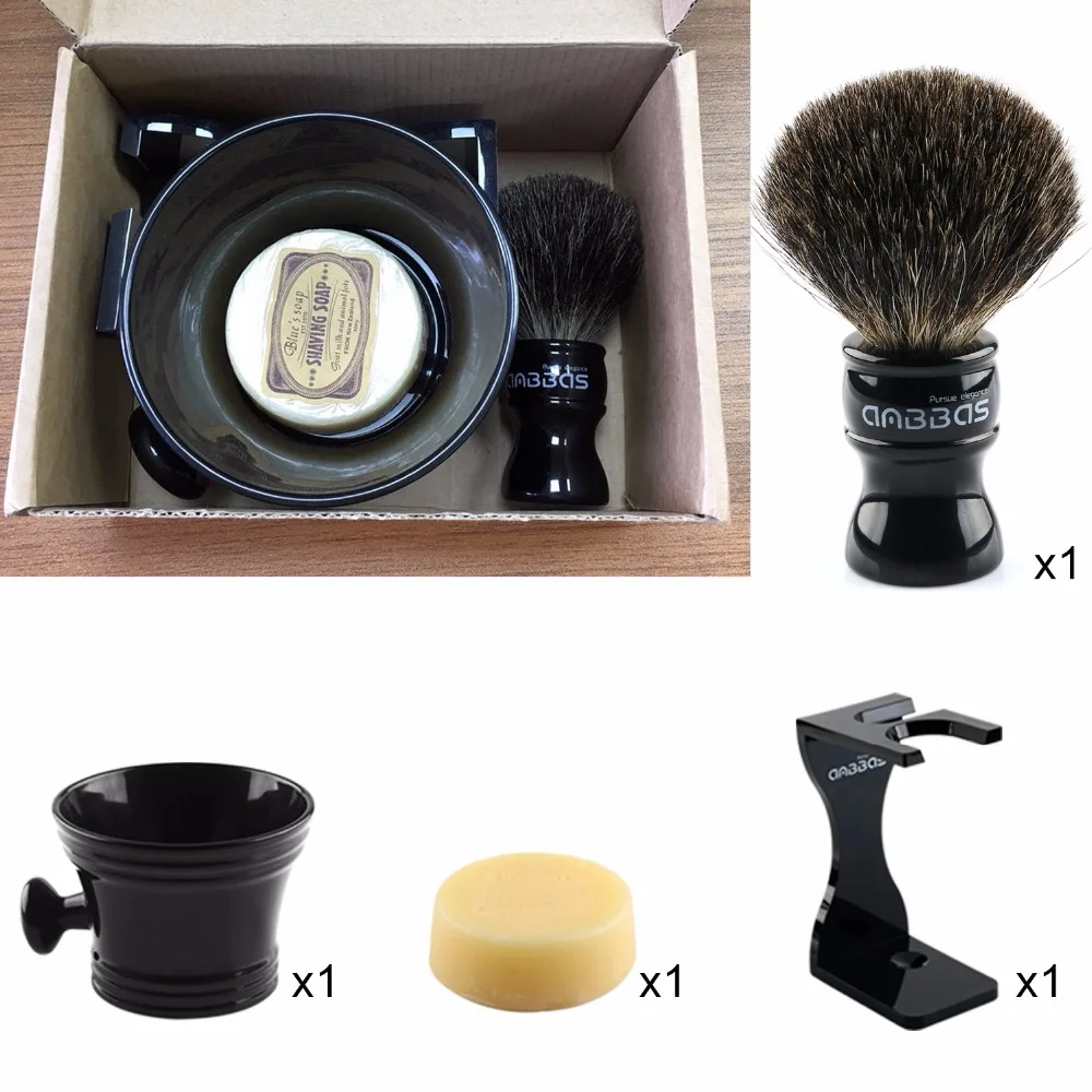 Anbbas кисть для бритья Черный барсук волосы акриловая подставка чашка и мыло|shaving