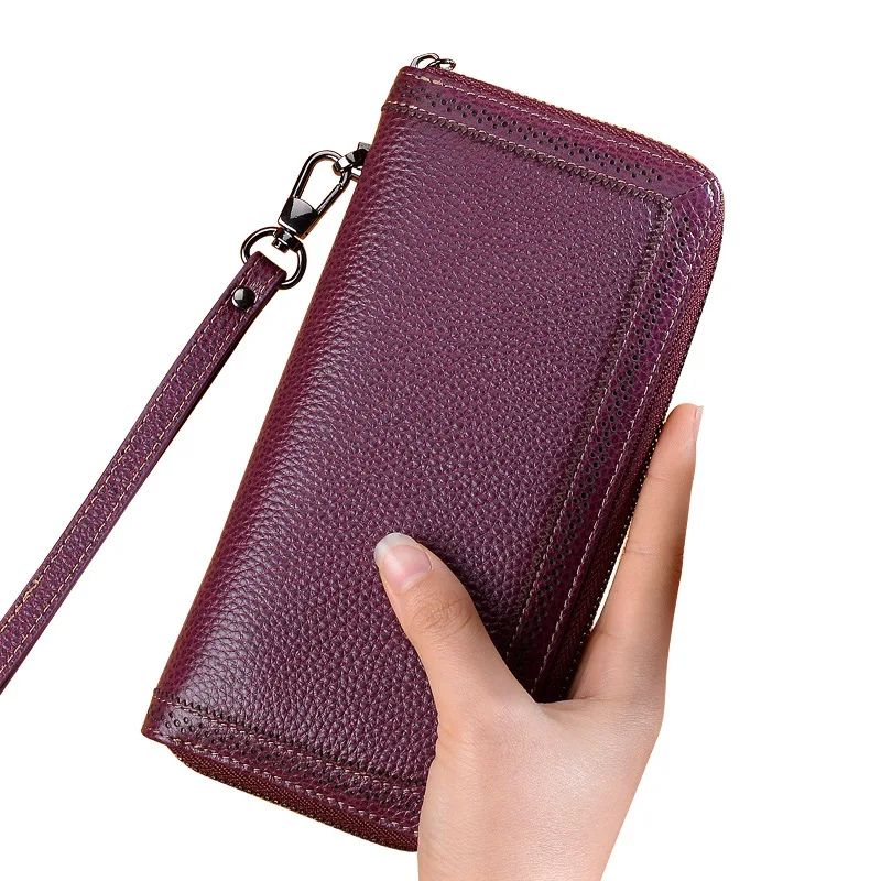 Женский кошелек из натуральной кожи женский длинный клатч Rfid роскошный бренд