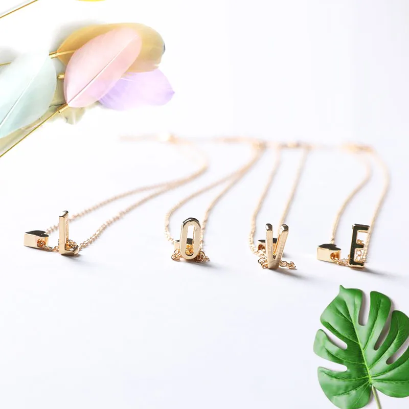 Ожерелье с сердечком и надписью love Женские Ювелирные аксессуары ювелирные