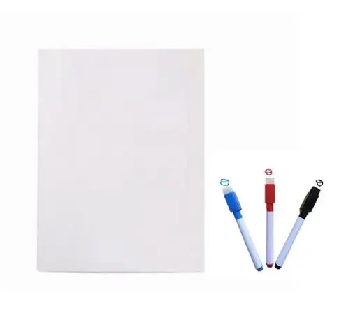 board with 3 pens Гибкая магнитная доска магниты на холодильник сухая салфетка белая ручка-маркер для Доски Ластик кухонная доска для сообщений напоминание умный блокнот - Цвет: board with 3 pens