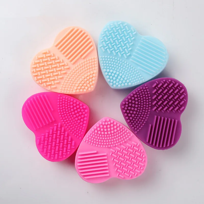 1x сердце силиконовая форма кисть для ногтей резиновый коврик моющий инструмент
