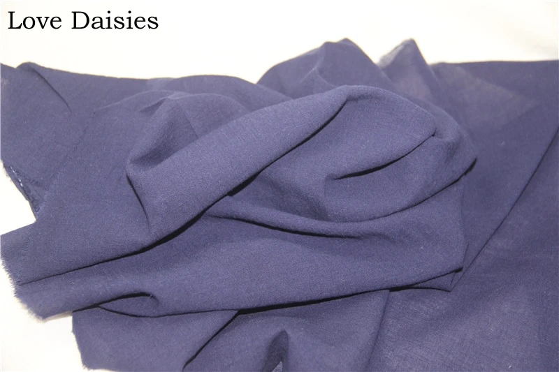 Художественный ретро 100% хлопок темно синий креп очень тонкая мягкая прозрачная