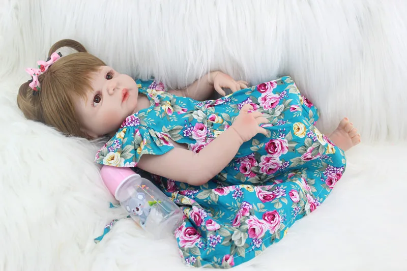 55 см полностью силиконовая кукла Reborn Girl Baby Doll игрушки Реалистичные 22 дюйма новорожденная принцесса малыш кукла подарок на день рождения