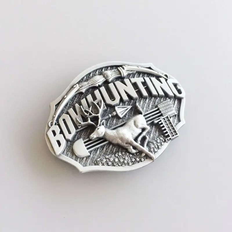 

New Vintage Western Wildlife Bowhunting Deer Belt Buckle Gurtelschnalle Boucle de ceinture