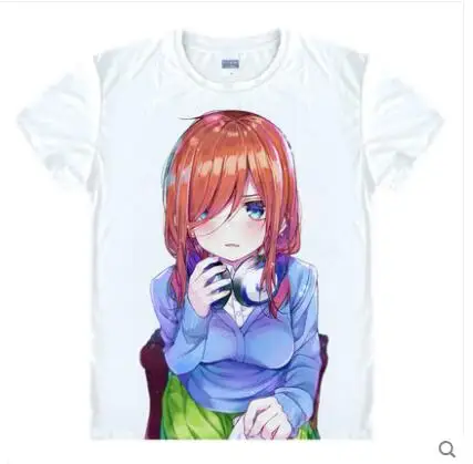 Новая футболка Gotoubun no Hanayome The quintestinal Quintuplets Nakano Ichika аниме косплей футболка с короткими рукавами мужские футболки