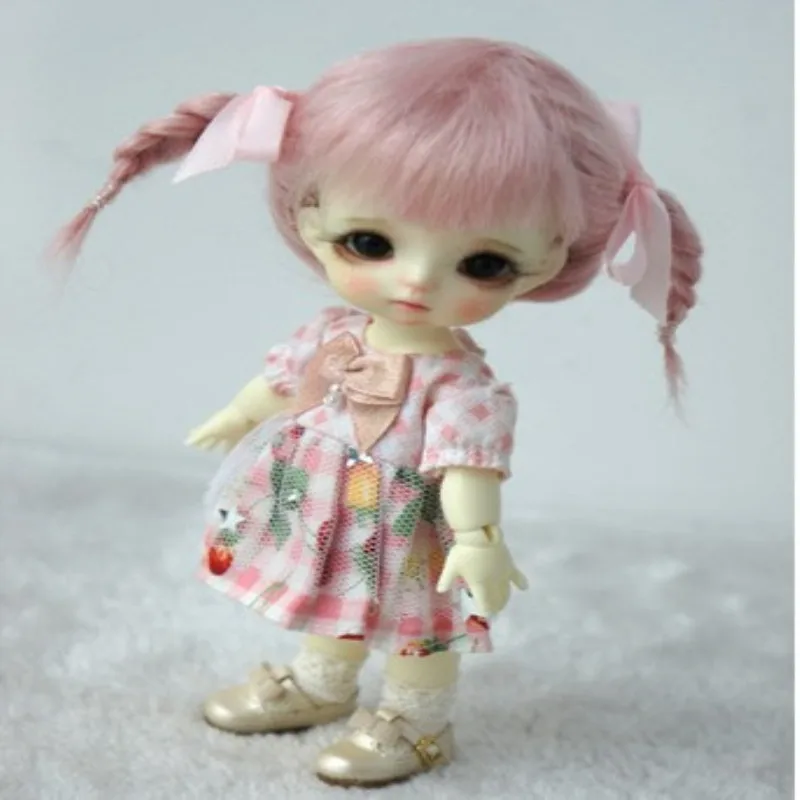 

BJD accessories bjd wig pink color mohair material -lati yellow