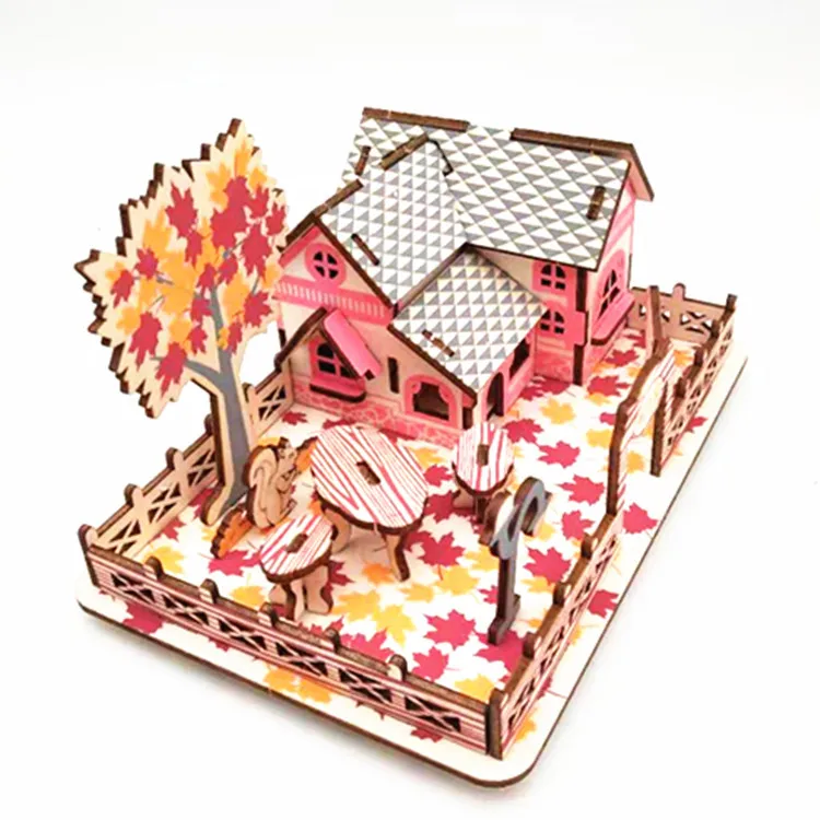 Модель игрушек сделай сам 3D деревянная головоломка Осенние неограниченные