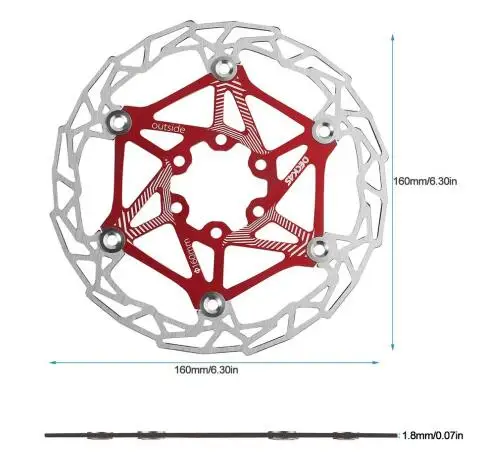 Ссветильник кие тормозные диски DECKAS для горного велосипеда плавающие колодки 160