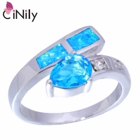 cinily created blue white fire opal blue pink zircon cubic zirconia silver plated wholesale women jewelry ring sz 7 8 9 oj9198 9