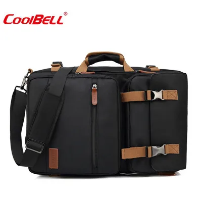 Black Coolbell 17,3 дюймовый портфель для ноутбука, рюкзак-трансформер, сумка через плечо, чехол для ноутбука, сумка для бизнесмена, сумка для путешествий - Цвет: Black