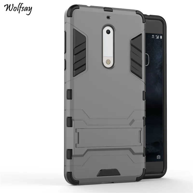 Wolfsay For Cover Nokia 5 Case TA-1005 TA-1030 Shockproof Robot Armor Phone Silicone |