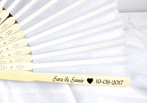 Горячие индивидуальные печатные ручные вентиляторы крученые шелковые свадебные